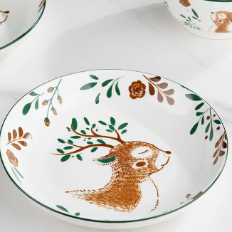 3.9元包邮！萌物坊 日式小鹿7寸圆盘 3个装