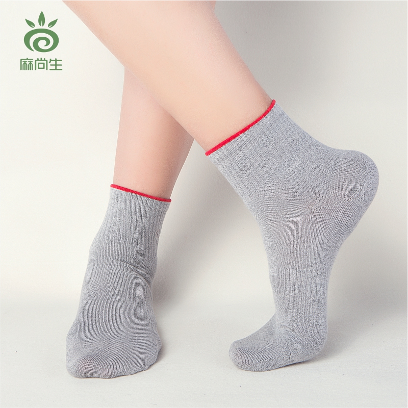 【麻尚生】防臭吸汗中筒汉麻袜3双