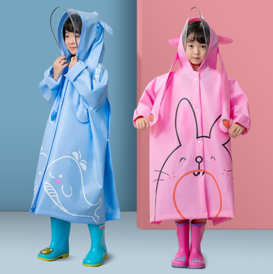 29元包邮！儿童雨衣男女童小学生卡通带书包位雨披