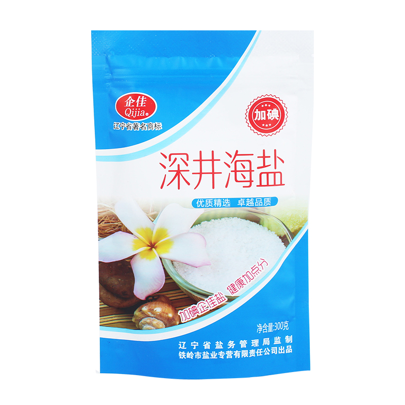 【旗舰店】企佳 无碘深井海盐精盐300g*5袋