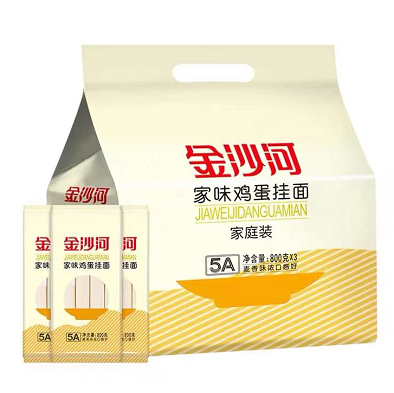 12.96元！金沙河 家味鸡蛋挂面（独立包装）800g*3袋  （需买5件 付64.8元包邮）