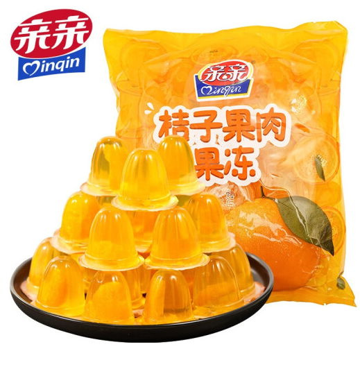 29.8元包邮！亲亲 桔子果肉果冻 450g*4袋