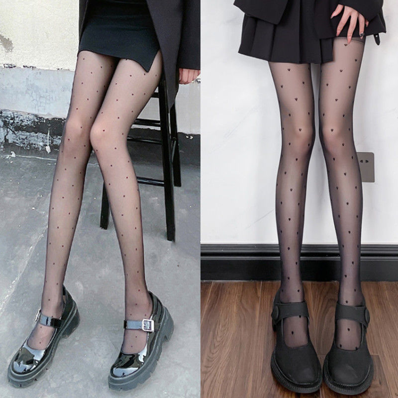 爱心白丝袜女春夏薄款甜美蝴蝶结