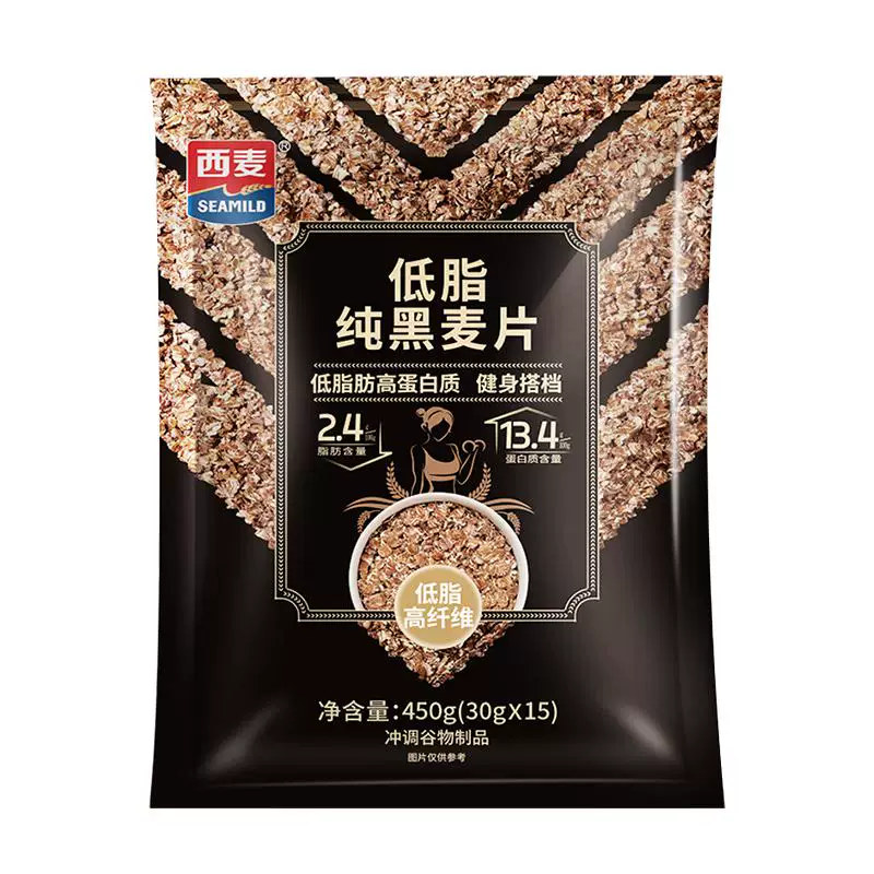 西麦0添加低脂纯黑麦片450g