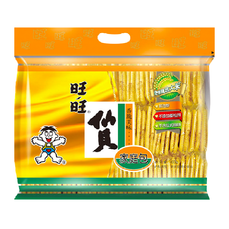 旺旺仙贝雪米饼400g非油炸烘焙独立包装香脆美味零食下午茶儿童