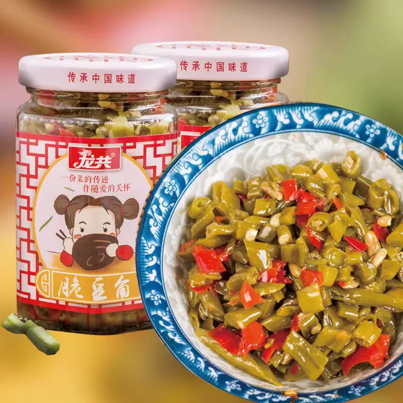 【龙共】酸豆角~脆辣椒任选210g*1瓶
