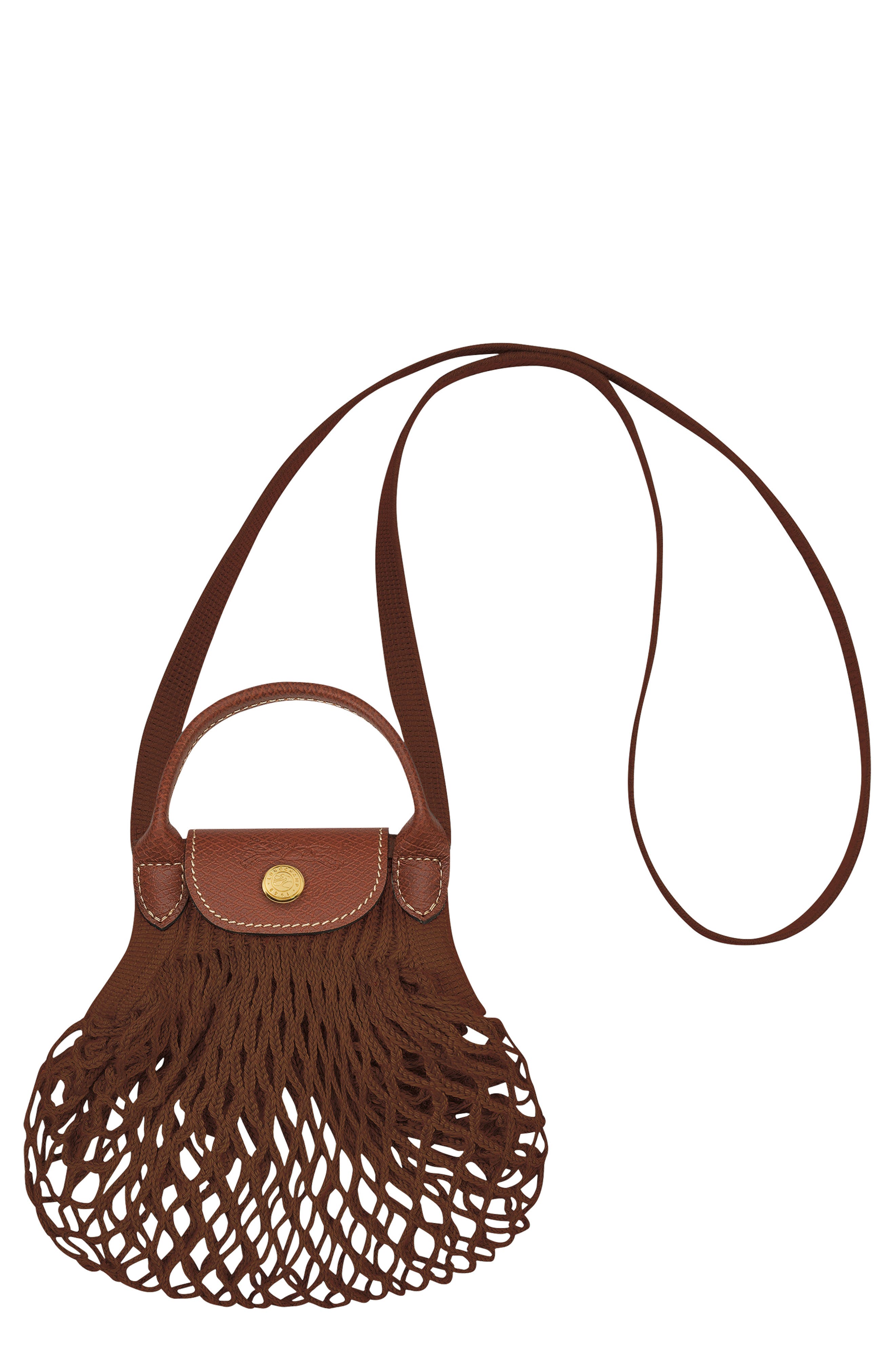 Longchamp Le Pliage Filet XS 可可色针织网兜包