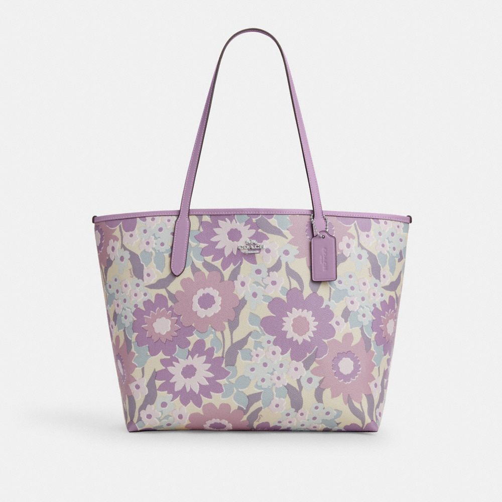 coach city tote bag with floral print CBG78-SVY3Q