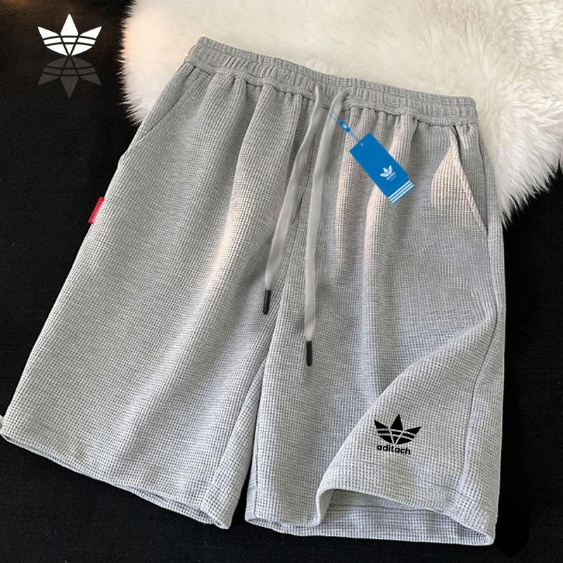 浪漫三叶草短裤男女夏季薄款休闲五分裤