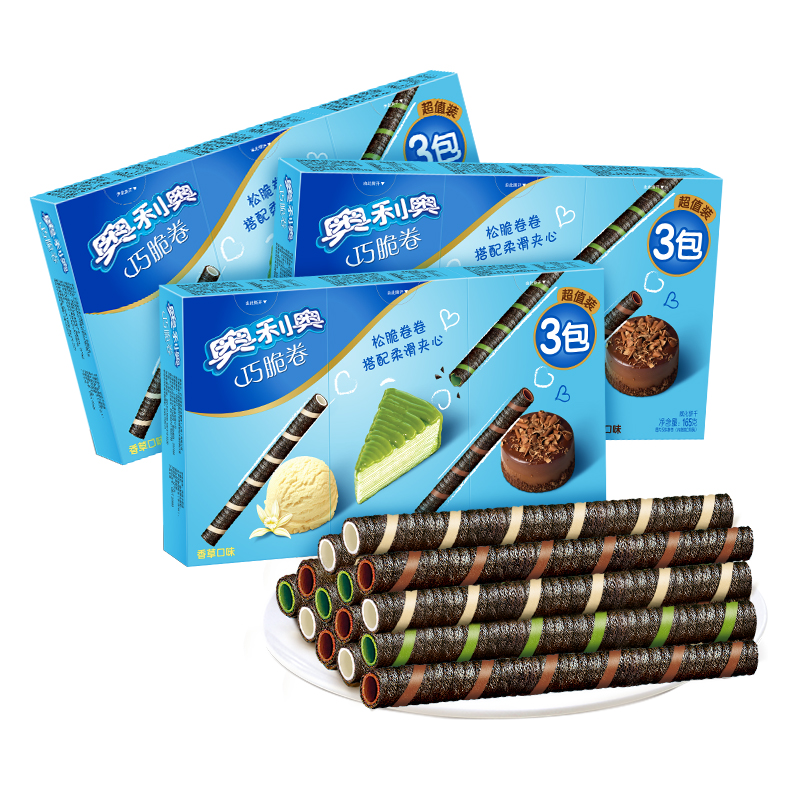 奥利奥皮卡丘巧脆卷3连包55g*9盒