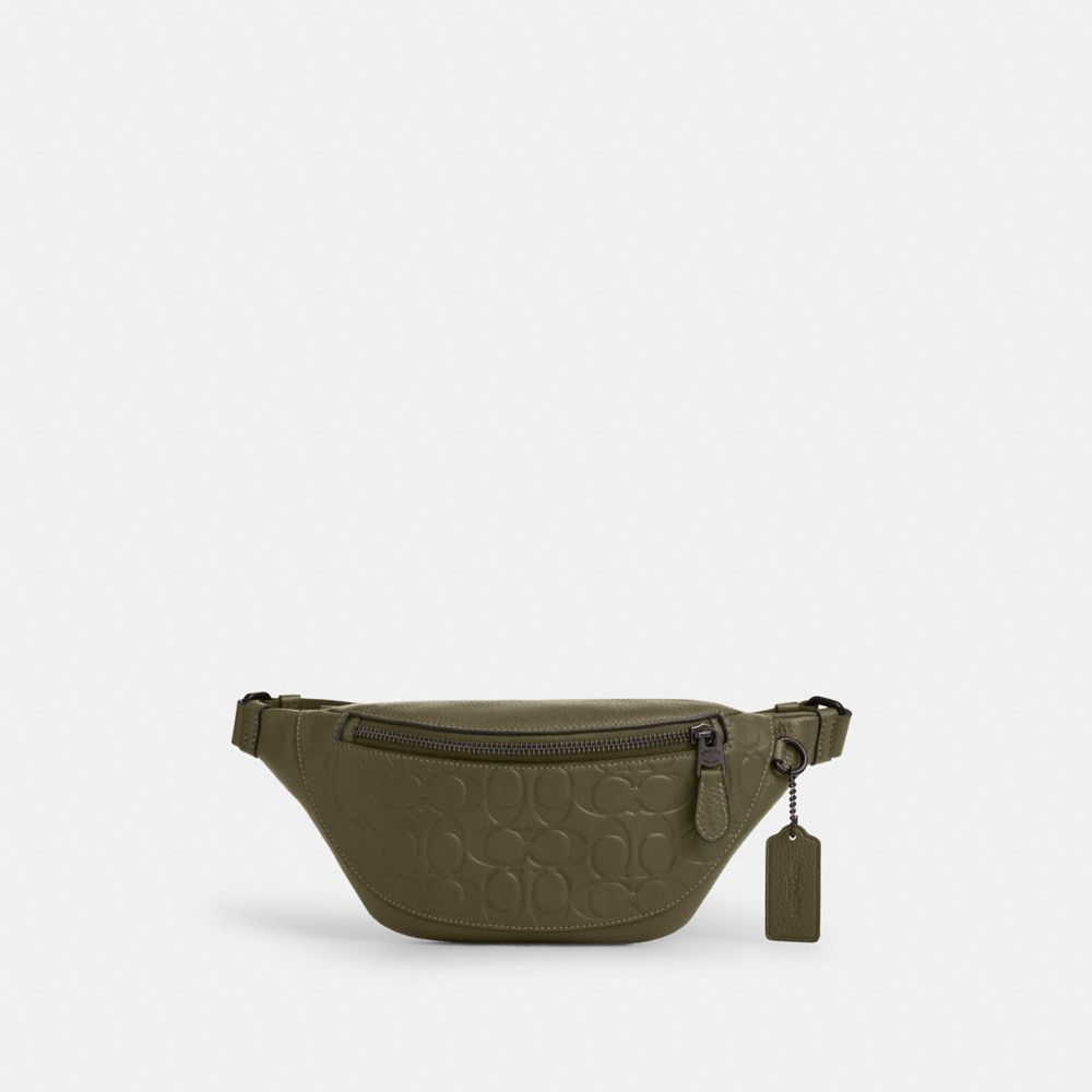 coach warren mini belt bag in signature leather CAJ34-JIRM3