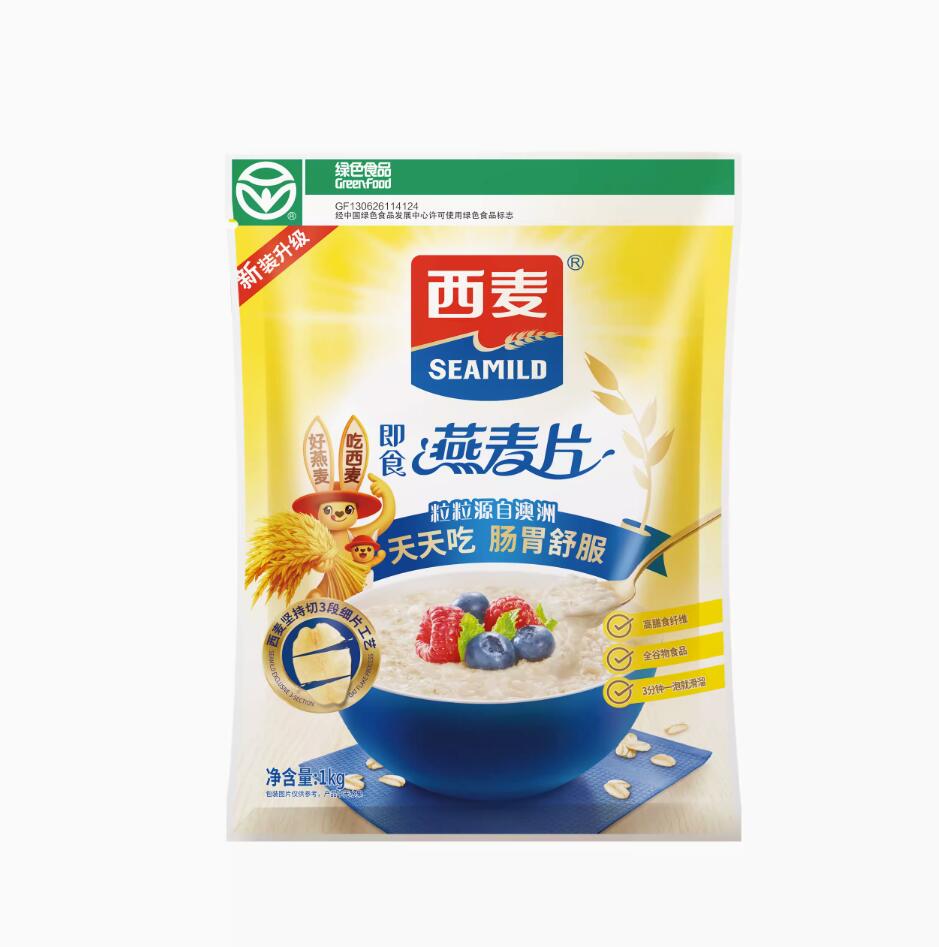 10.9元 包邮，西麦 即食燕麦片 1000g 