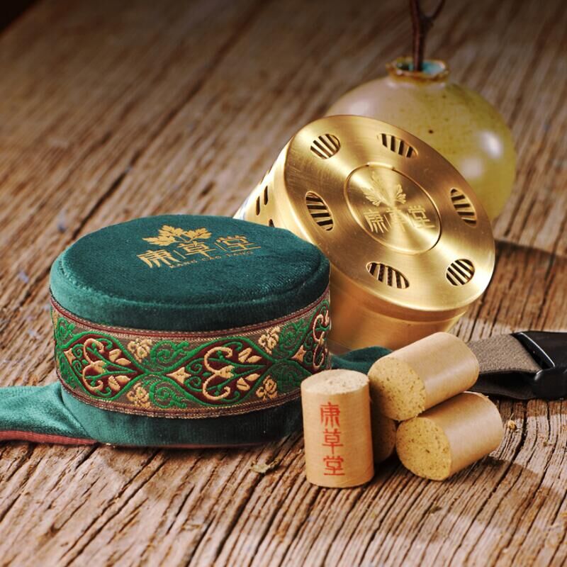 【康草堂】高端精品刺绣无烟专利艾灸盒