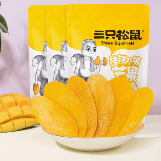 19.9元包邮！三只松鼠芒果干116g*3袋