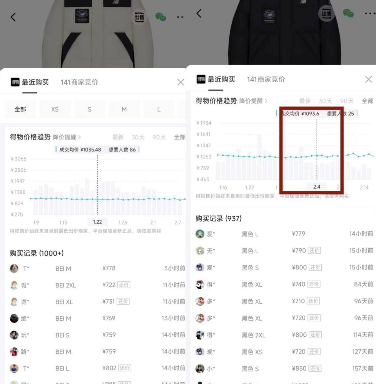新百伦羽绒服NPF41311到手价568元