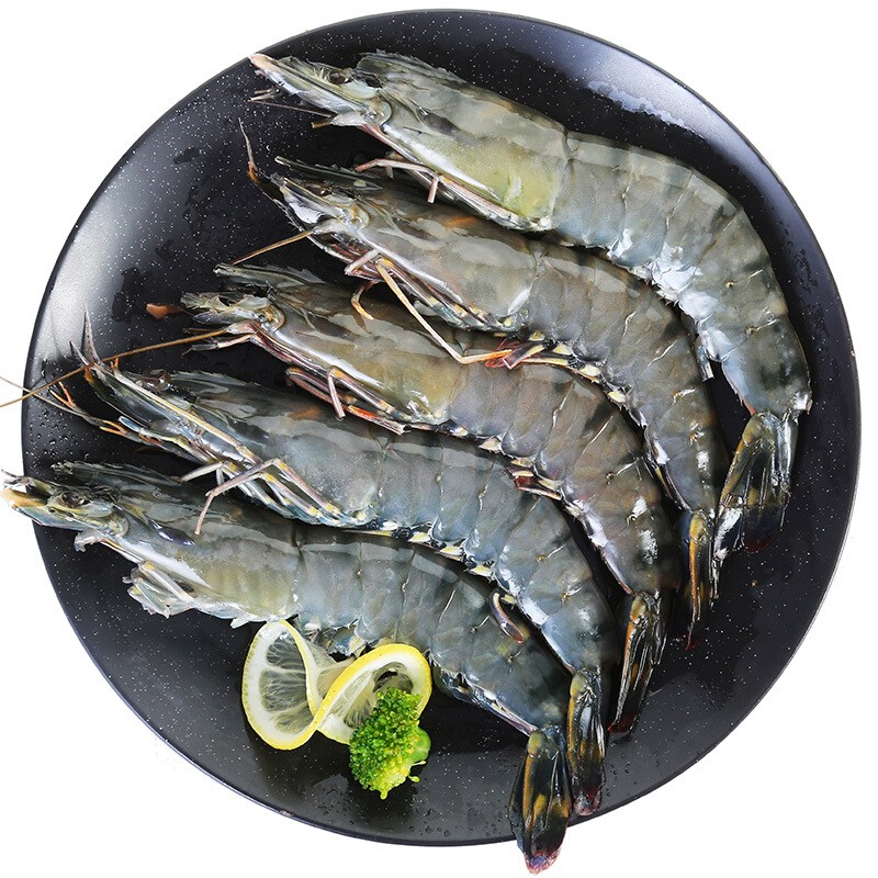 沃成极鲜 大号活冻黑虎虾 净重400g/盒