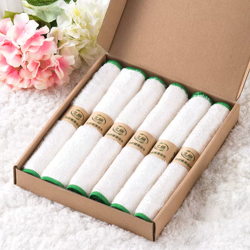 首单久丽竹纤维洗碗巾6条礼盒