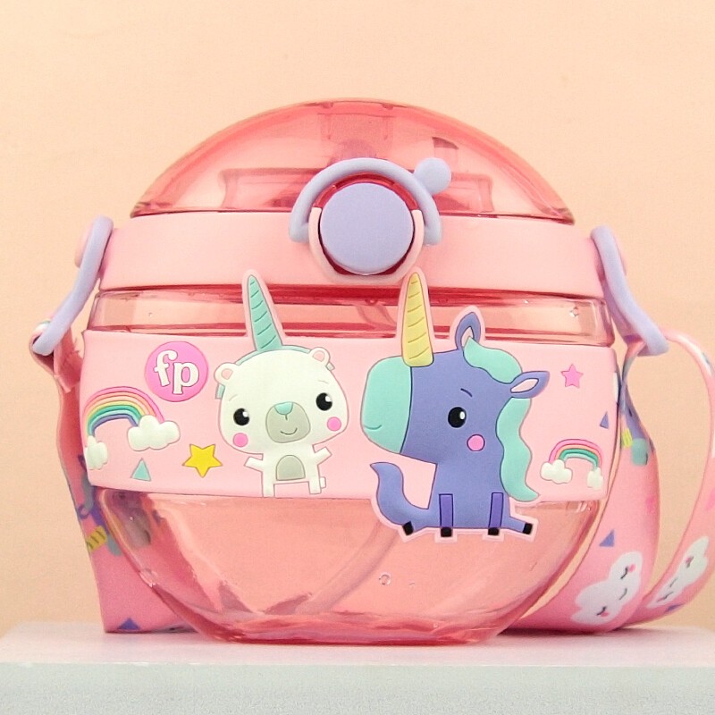 费雪儿童甜甜圈带吸管水杯420ML