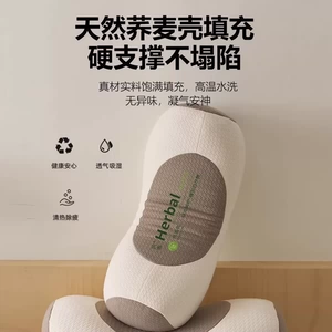 【枕靠两用】德国荞麦枕头护颈椎助睡眠单人一只装枕芯一对圆柱牵引腰椎枕专用