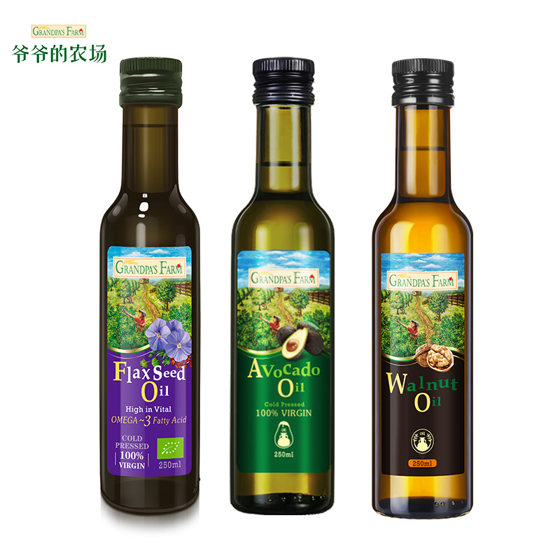 爷爷的农场核桃油牛油果油亚麻籽油食用油