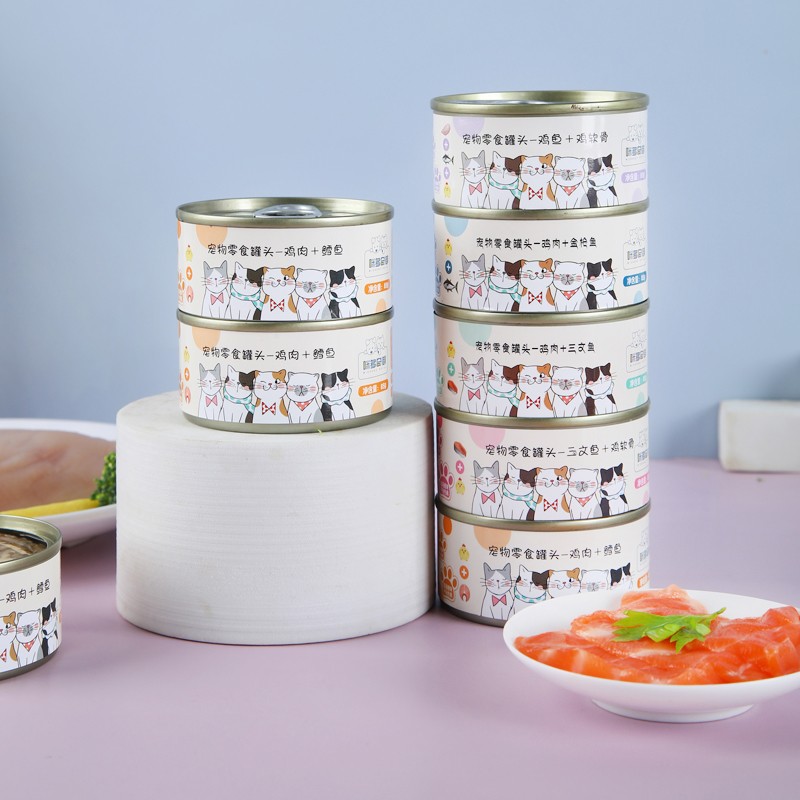 咪多奇御 猫罐头 红肉猫罐头猫咪幼猫成猫增肥营养整箱零食85克 6罐装 鸡肉+三文鱼