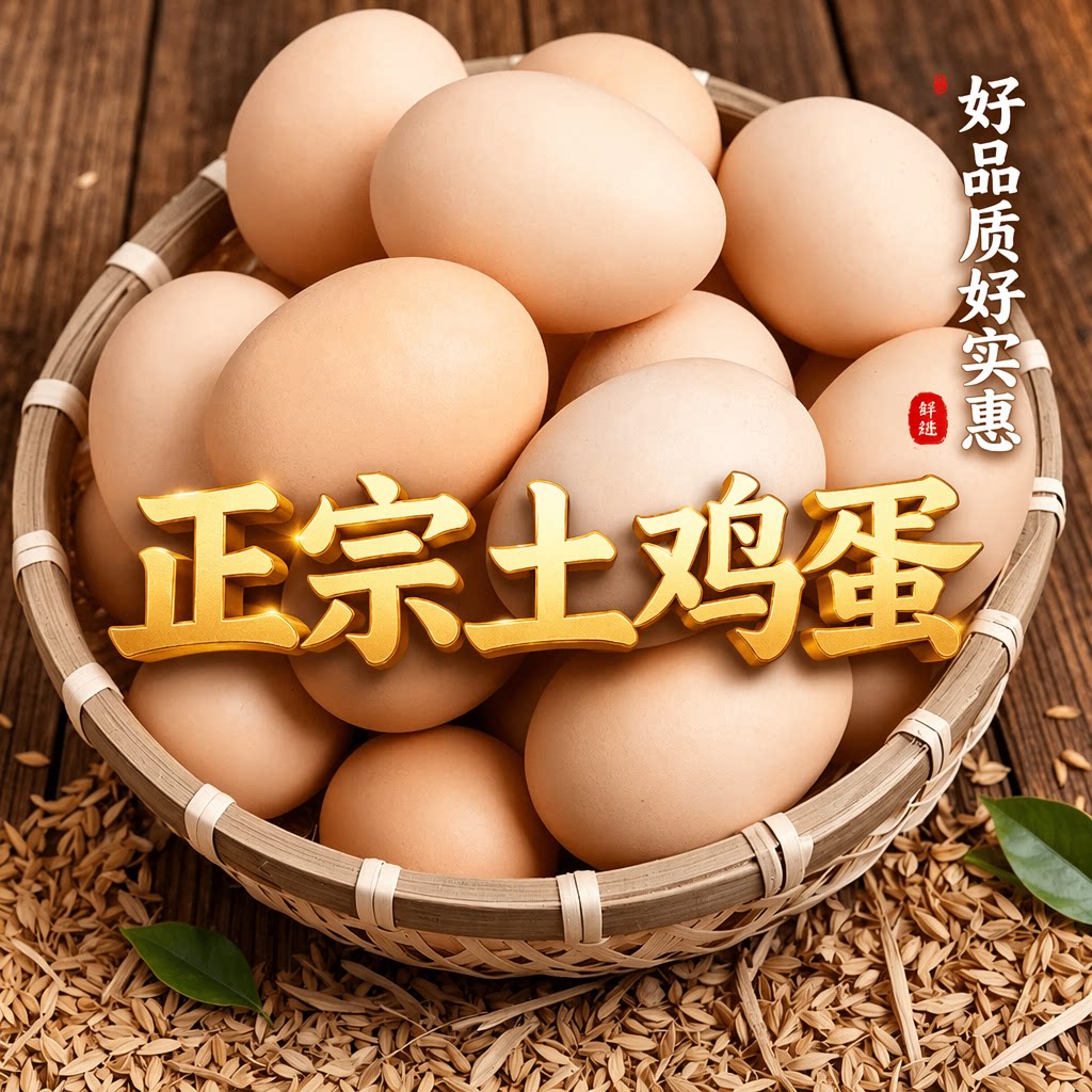 新鲜农家散养谷物蛋现捡现发
