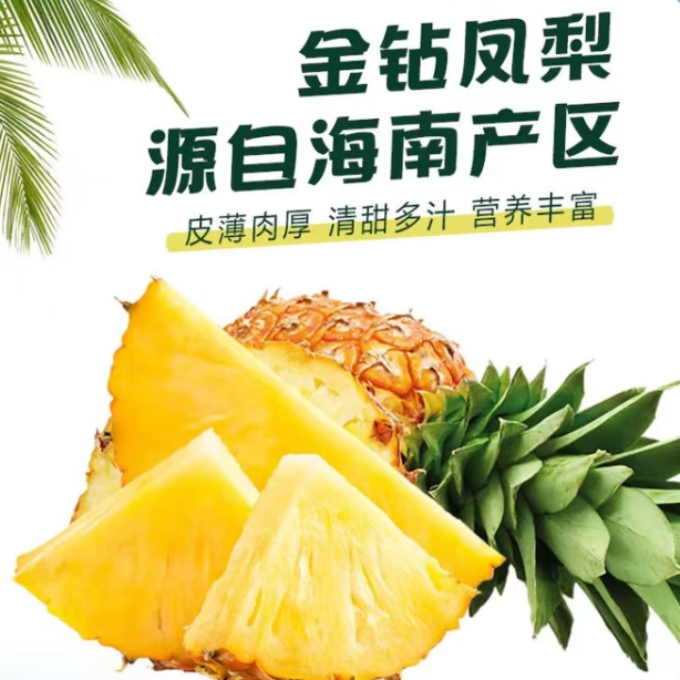 海南黑钻金钻凤梨到手5斤仅需16.9元！春季减脂神器