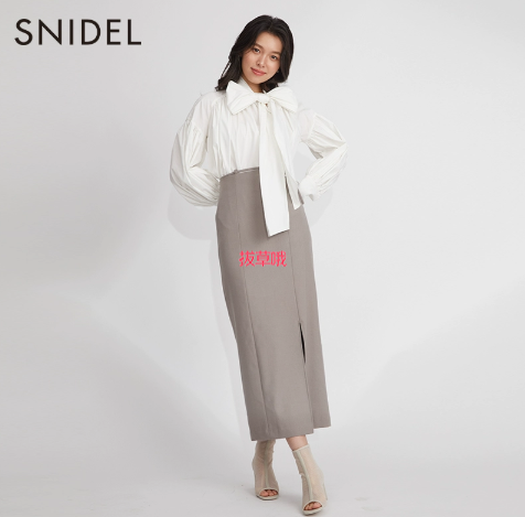 SNIDEL 2023新品甜美蝴蝶结系带长袖衬衫SWFB231122,到手价￥424.19