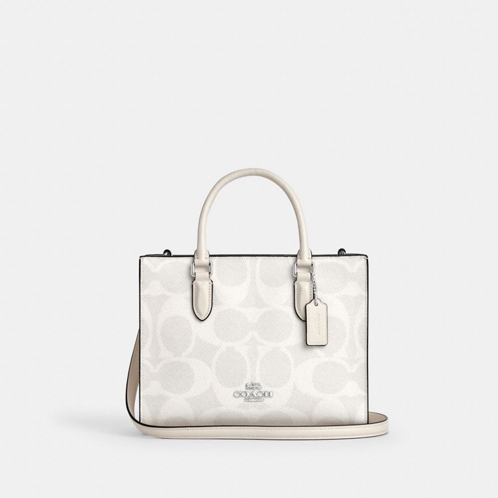 coach maggie small tote bag in signature canvas CAL28-SVXU5