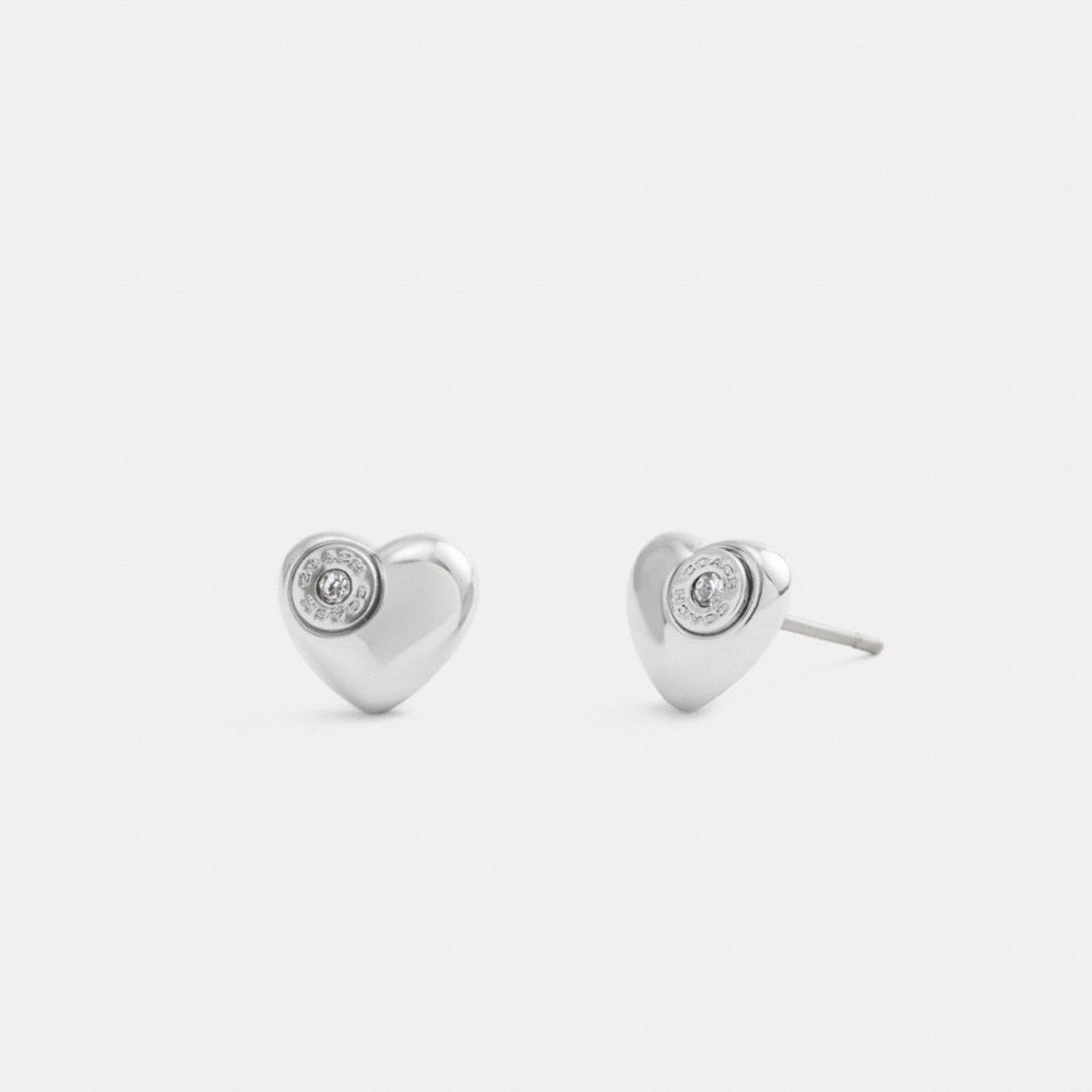 coach open circle heart stud earrings CBW18-SLV
