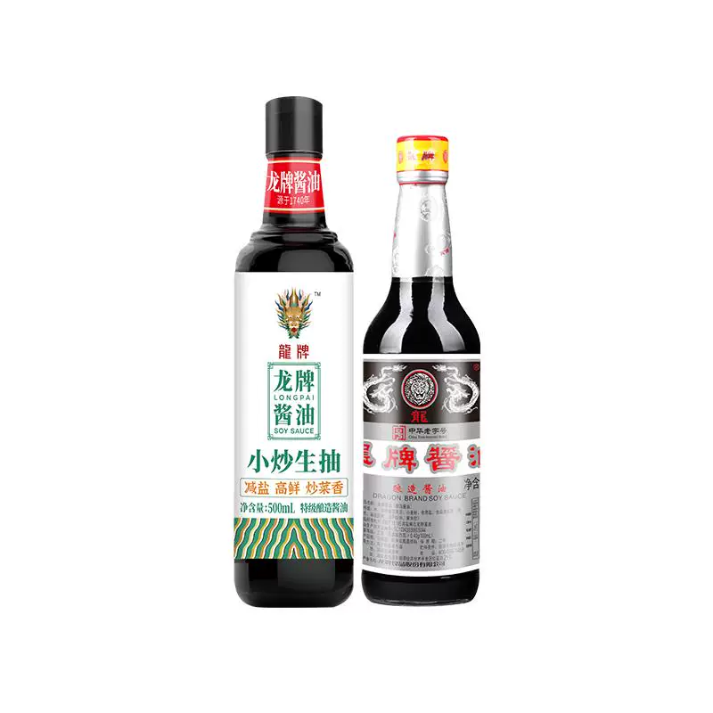 【龙牌】小炒减盐生抽500mlx2瓶