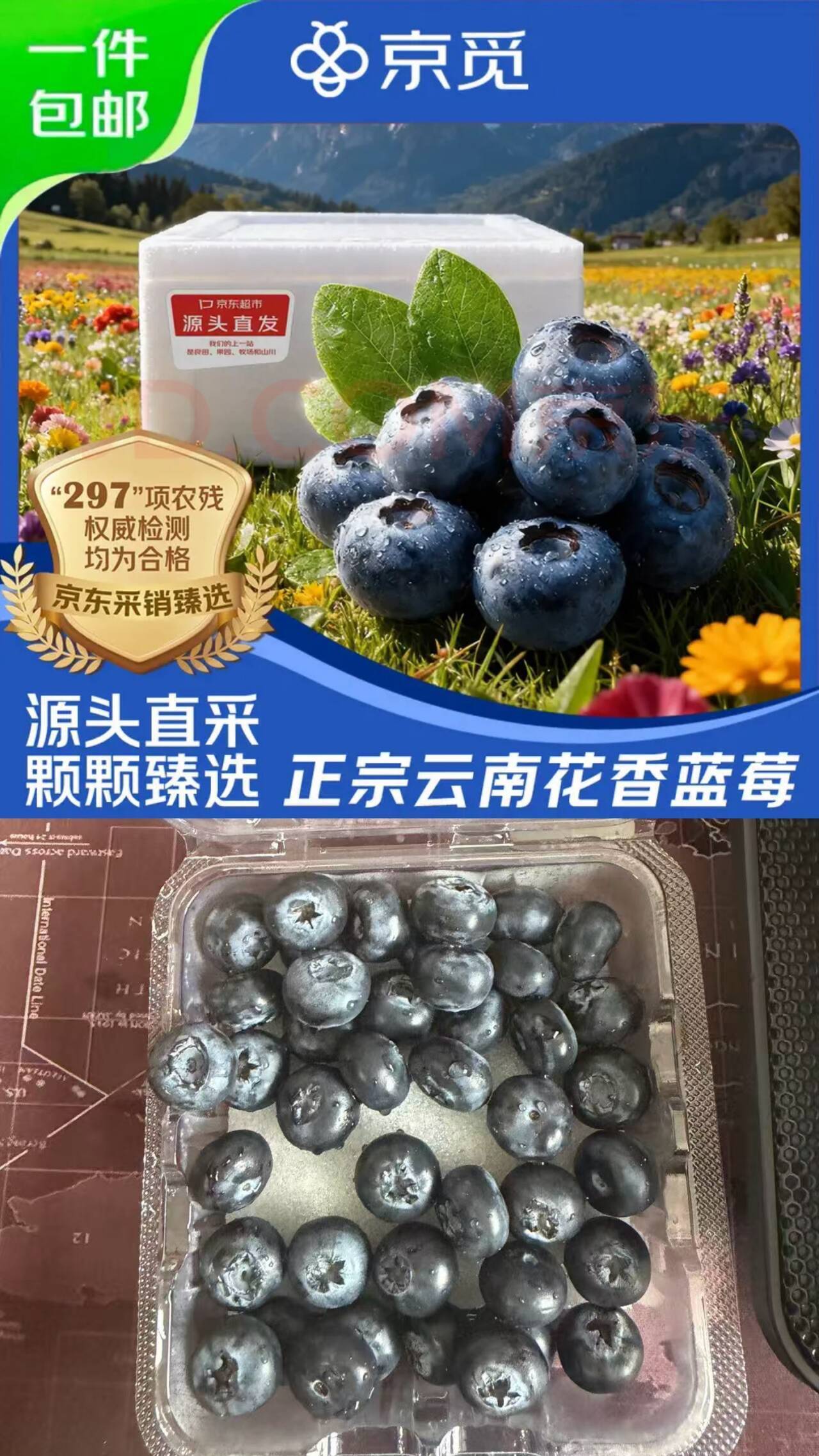 京觅自营蓝莓125g*4盒到手仅26元