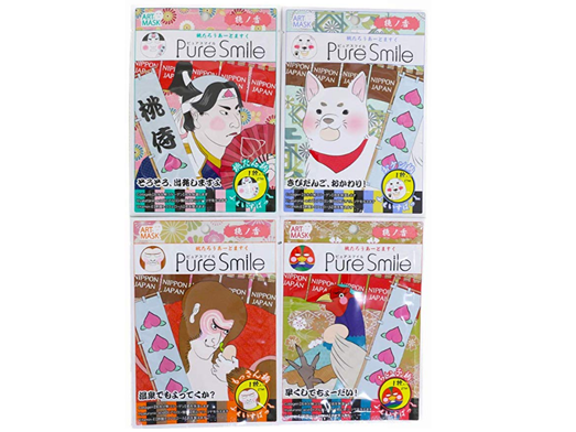 Pure Smile 江户艺妓桃太郎彩绘面膜4片装 补货877日元 积分 拔草哦