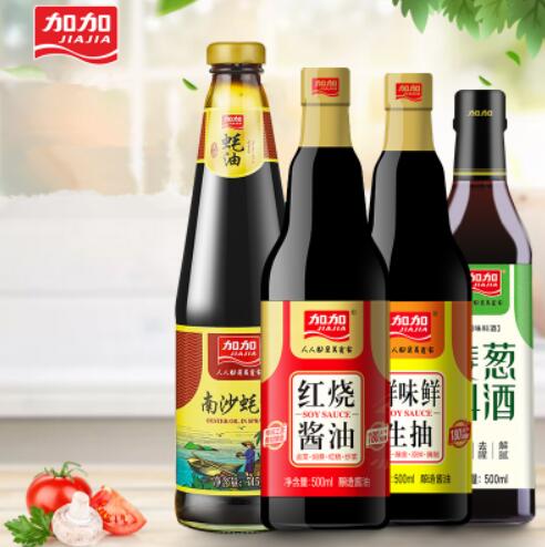 16.9元包邮！加加 调味料组合装*4瓶共1980ml
