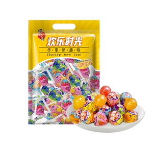 蜡笔小新500g真果棒棒糖硬糖儿童糖果零食批发婚庆喜糖网红爆款