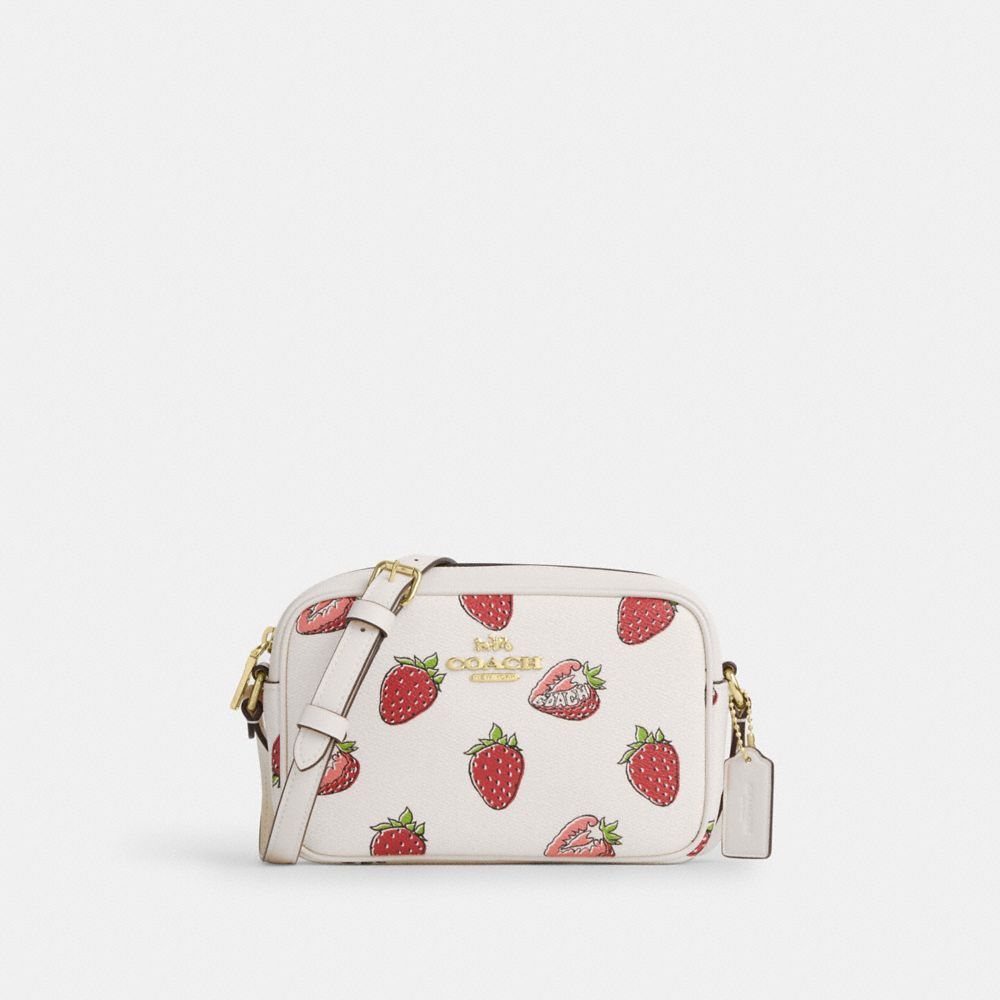 coach mini jamie camera bag with strawberry print CBA80-IMCAH