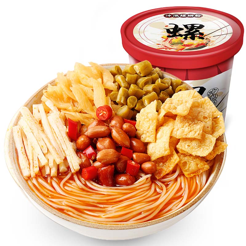 【9桶49.9】百草味冲泡螺蛳粉180g*9桶