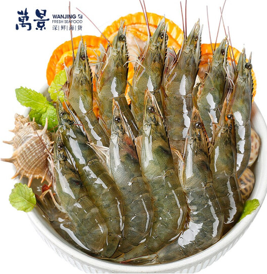 119.1元包邮！万景 国产活冻白虾 1kg/盒*3件
