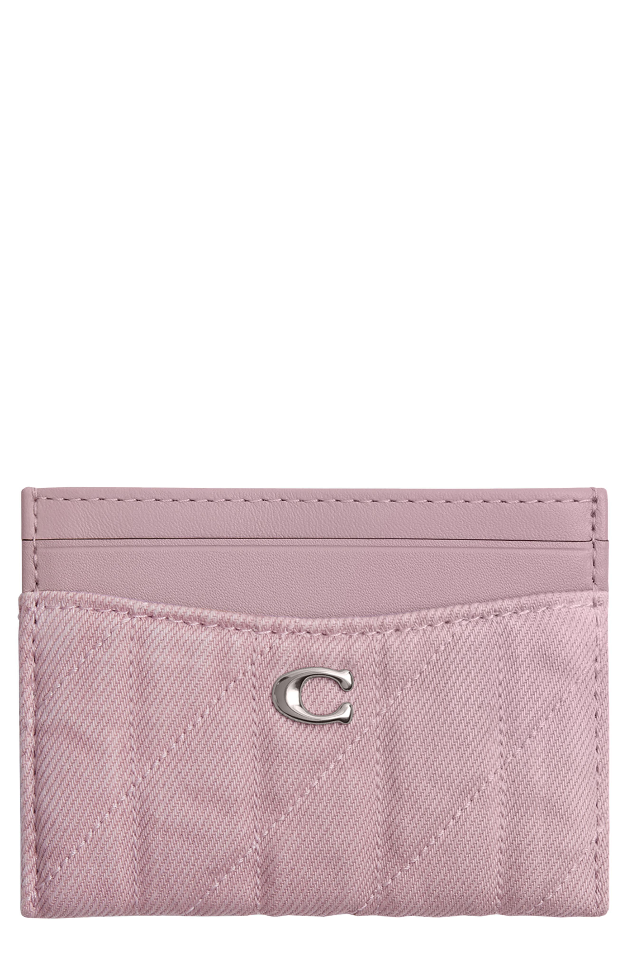 COACH Essential Quilted Denim & Leather Card Case