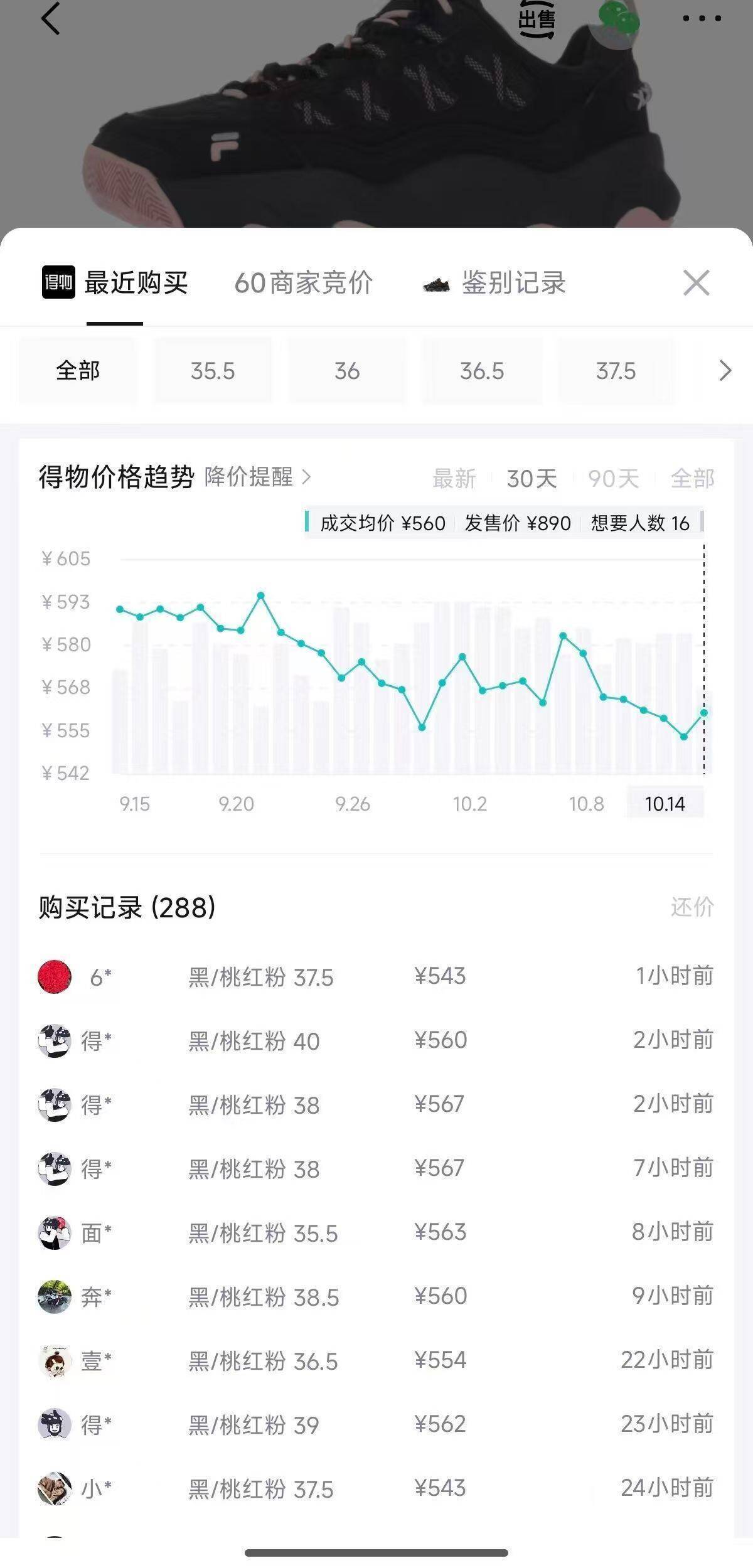 斐乐FUSION熊爪鞋返80定金到手353元，比得物省200