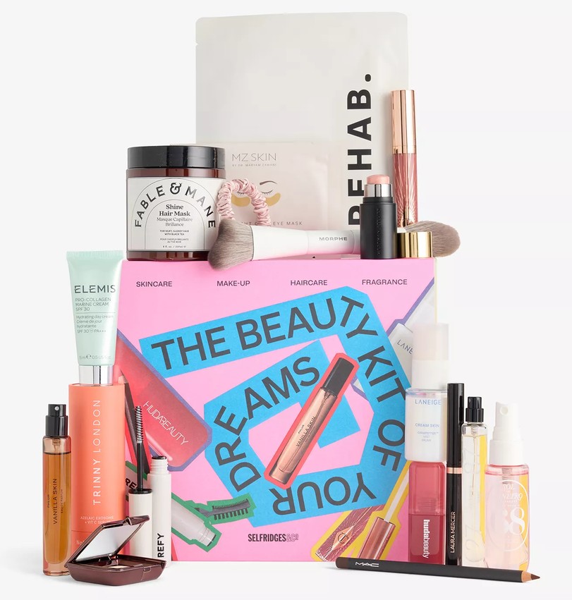 Selfridges Dream Beauty Box unboxing featuring Westman Atelier, Charlotte Tilbury, and Elemis
