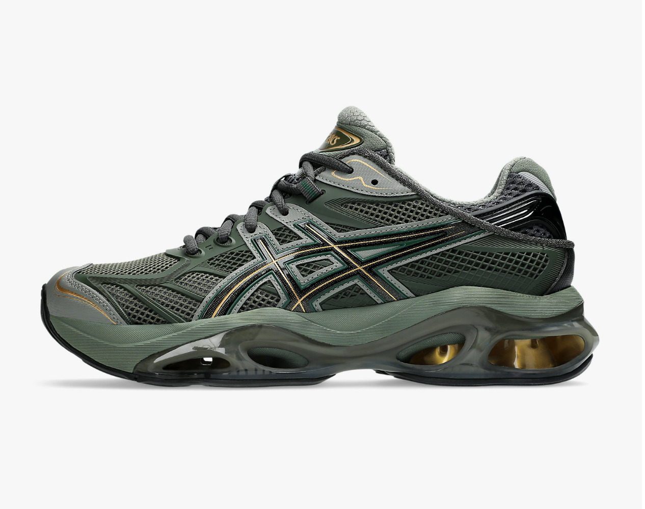 ASICS GEL-Kinetic 2.0 大地色系橄榄绿运动鞋