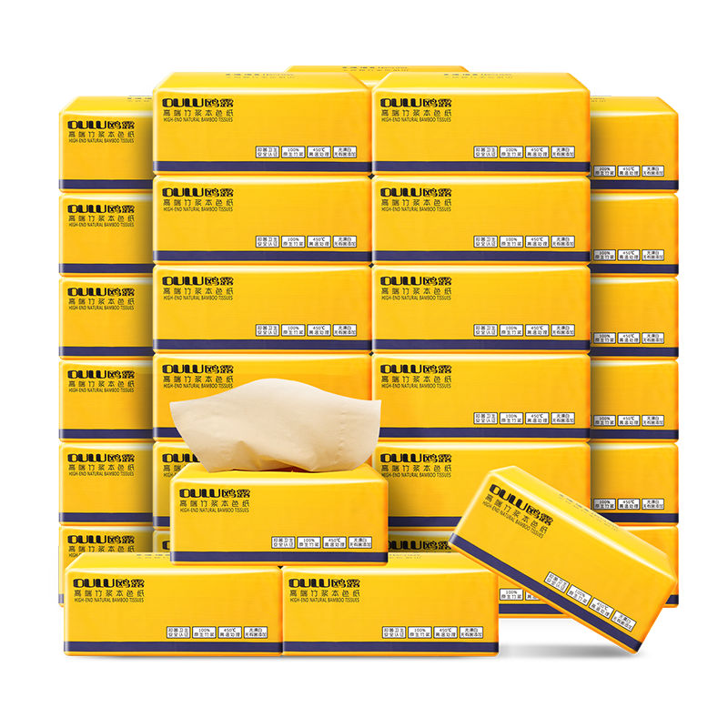 鸥露旗舰店竹浆家用实惠装抽纸24包