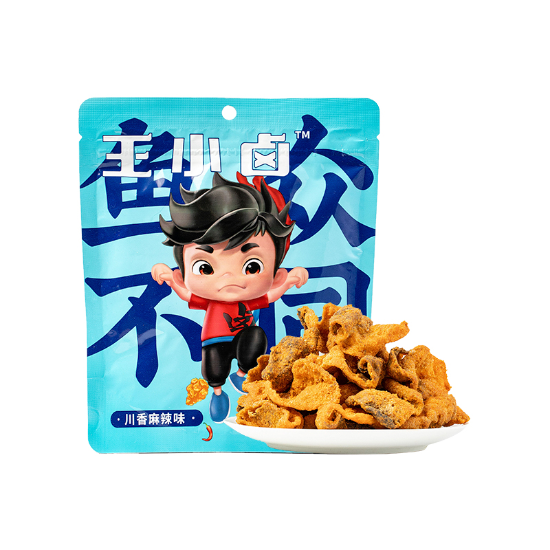 拍4件王小卤网红川香鱼皮脆零食35g*4