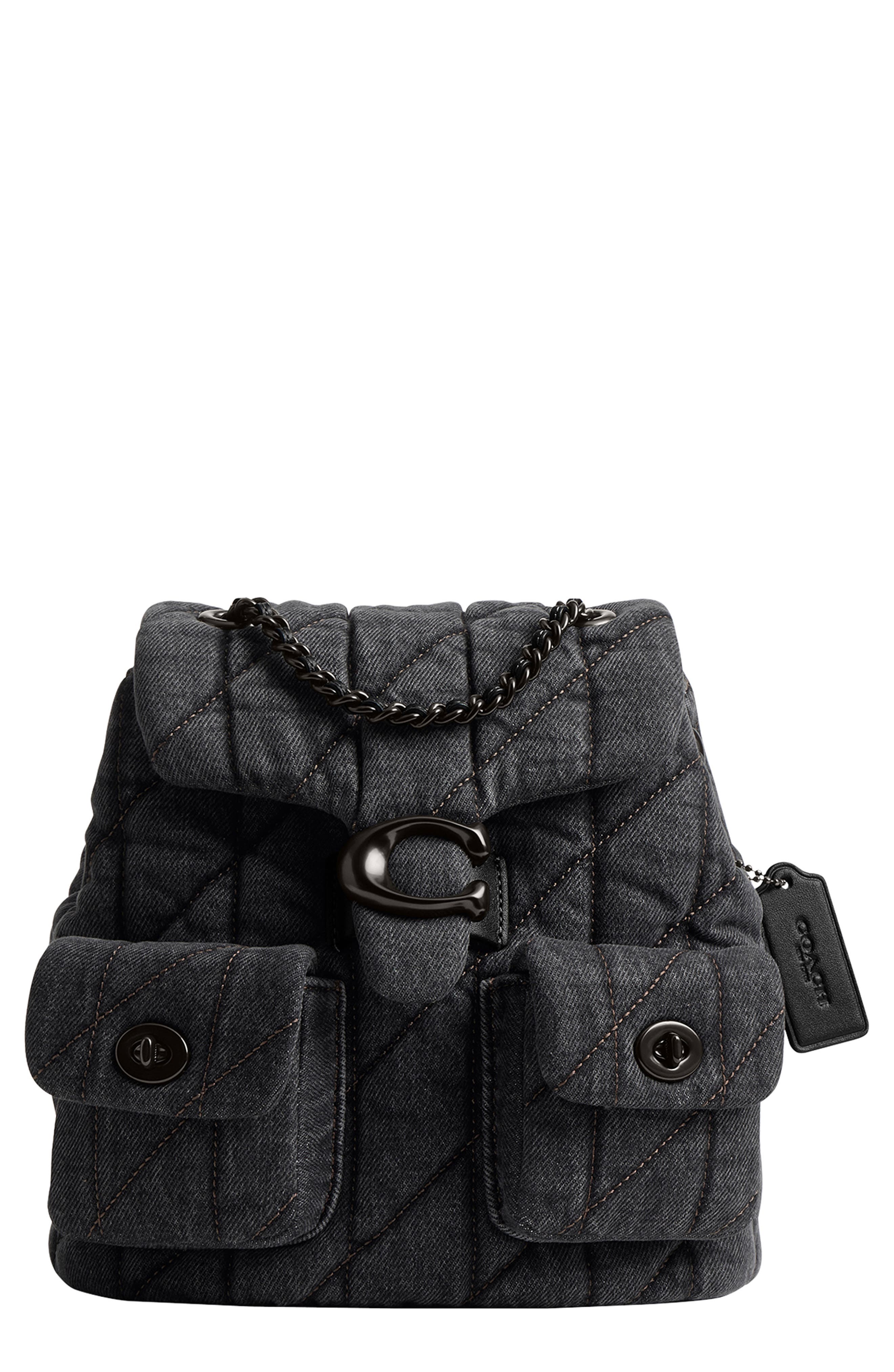 COACH Tabby Quilted Denim Backpack