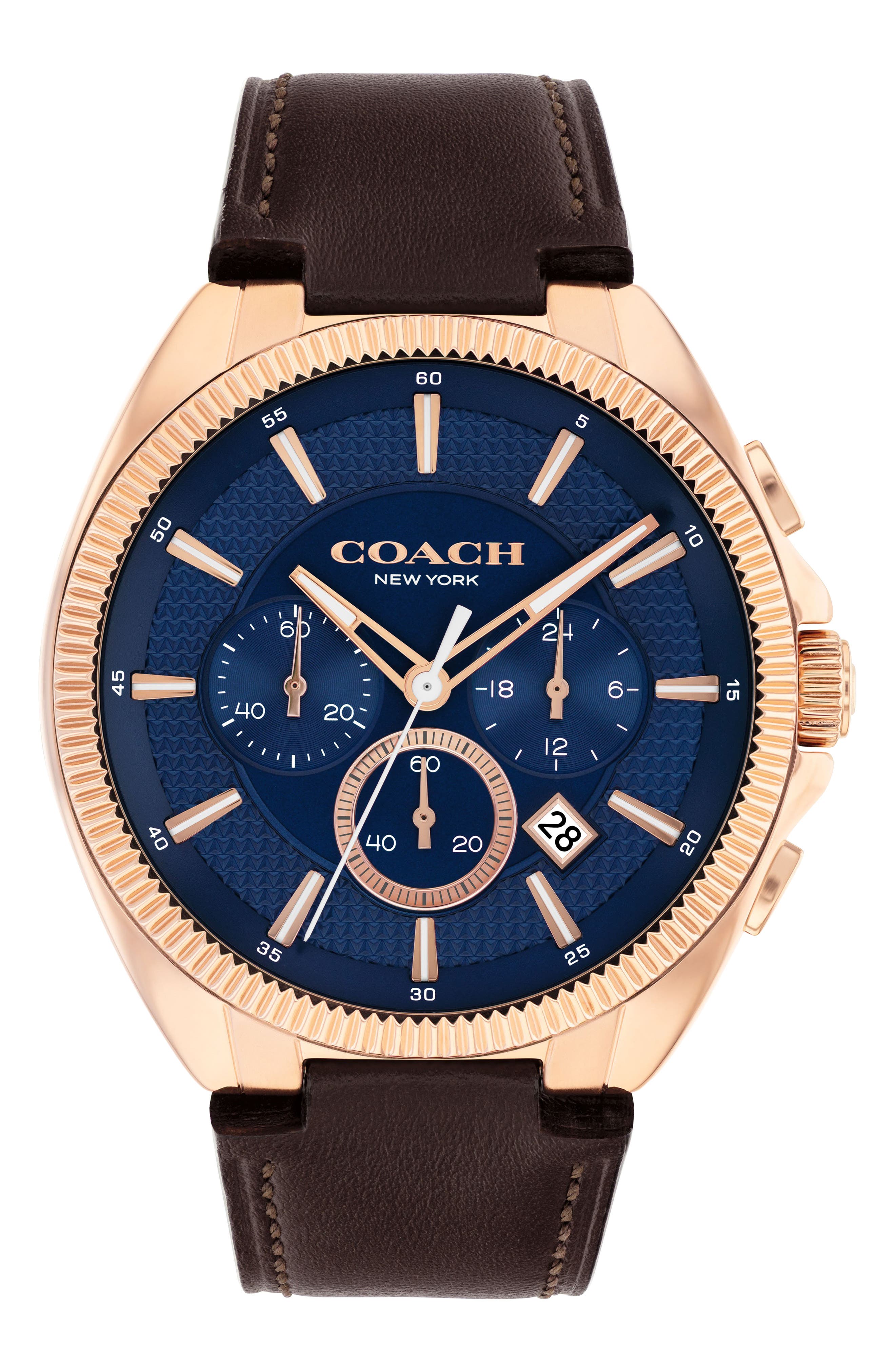 COACH Jackson Chronograph Leather Strap Watch, 44mm