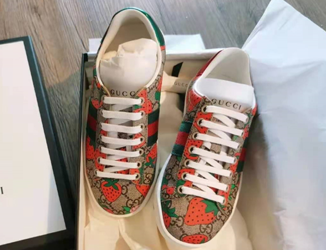 gucci古驰newace草莓印花鞋