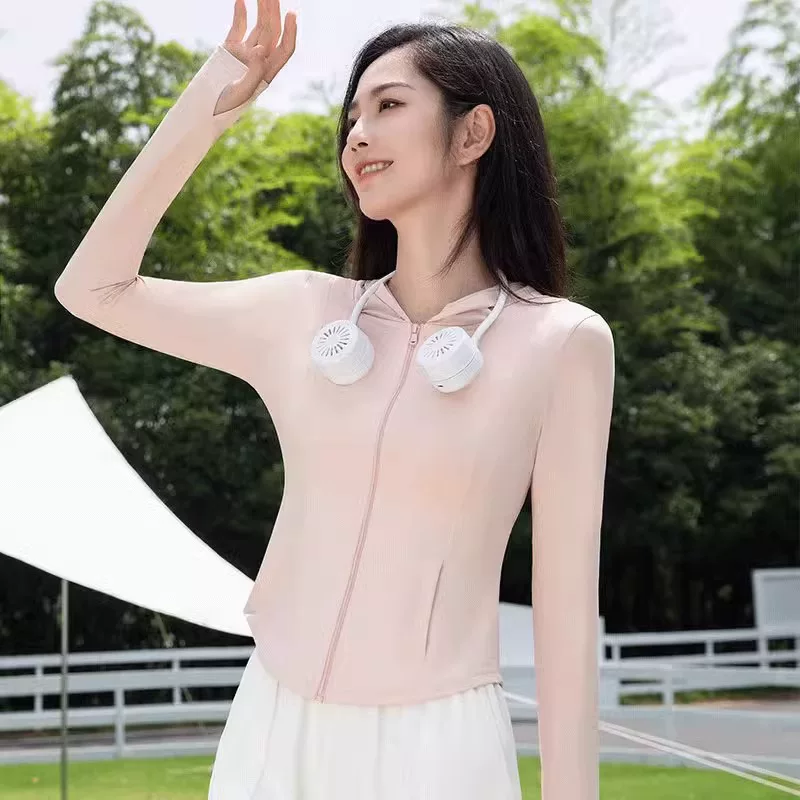觅橘修身款显瘦凉感冰皮连帽防紫外线