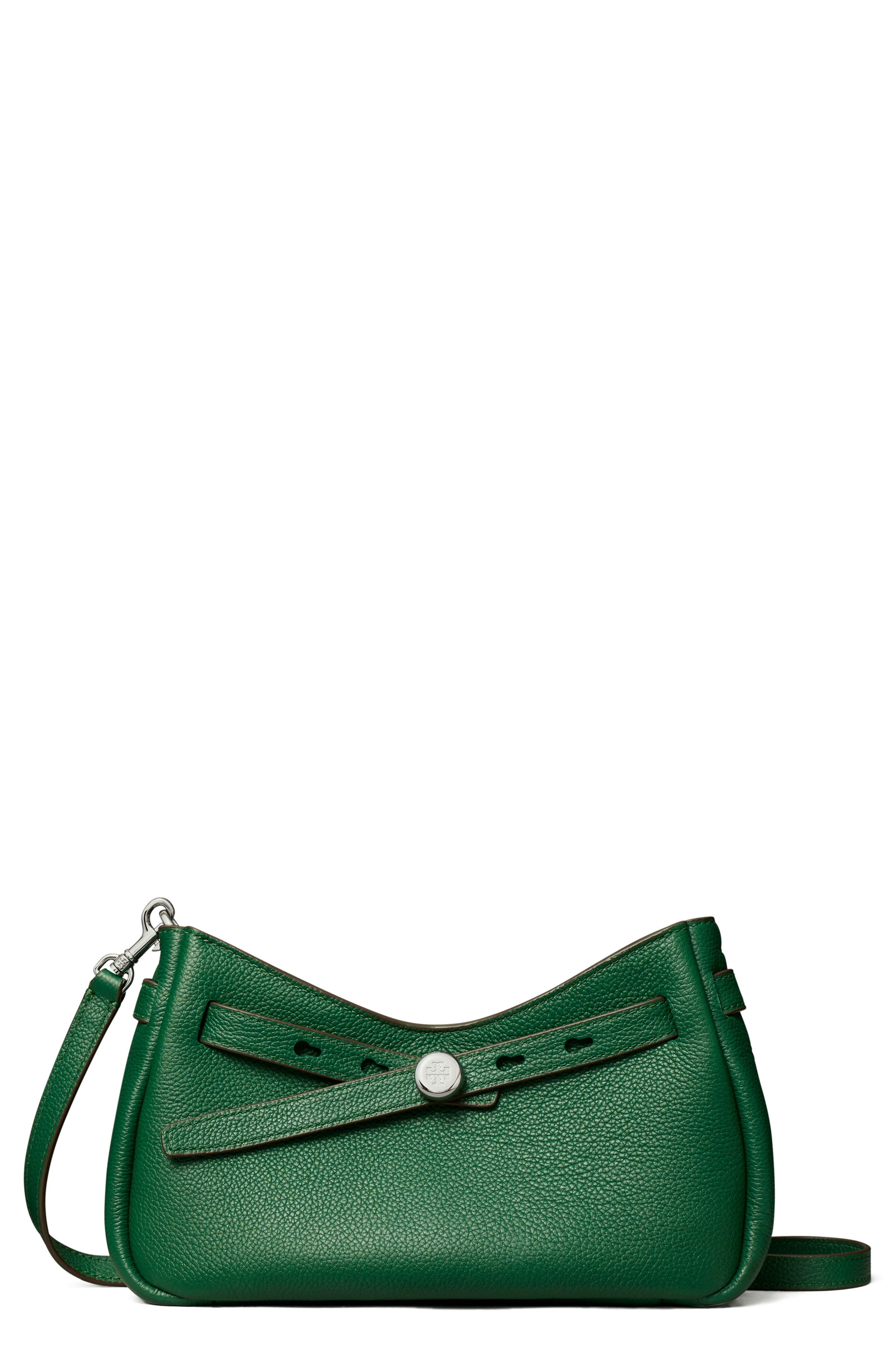 Tory Burch Romy Zip Top Leather 汤丽柏琦单肩包 Dark Kale
