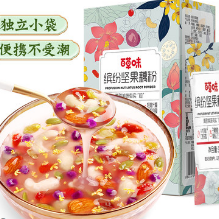 22.9元包邮！百草味 桂花坚果藕粉 245g